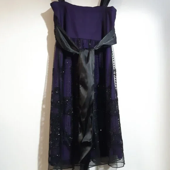 Candy Couture Purple & Black Sequin Cocktail Dress Size Medium - Picture 10 of 10
